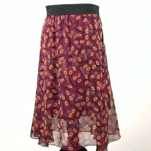 Lularoe Lola skirt M 8-10 chiffon elastic waist - Picture 1 of 10